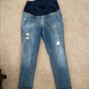 Distressed maternity jeans!